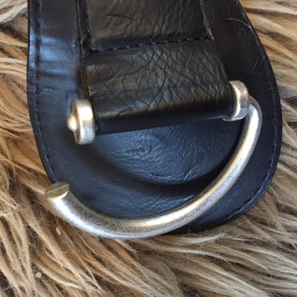 Smart Set black vegan braided leather belt w/elastic panel - M - Picture 2 of 7